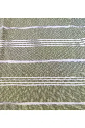 Pestemal Robe, Olive Green, Nuray Pattern, %100 Cotton-Olive Green - 4