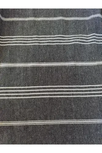 Пештемаль Халат Черный Нурай Узор %100 Хлопок-Черный - 3