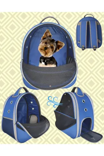 Pet Carrier Backpack Paris Blue-Blue 
