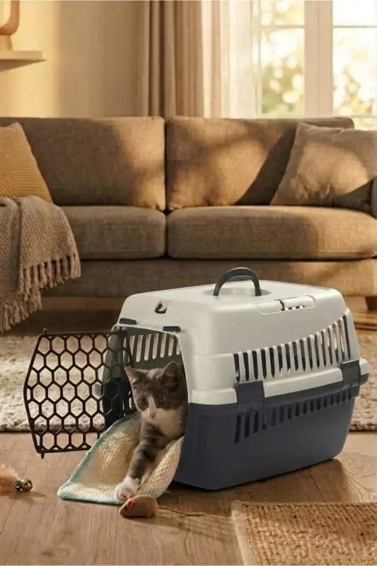 Pet Carrier Cat Dog Crate Purple-pink1 - 2