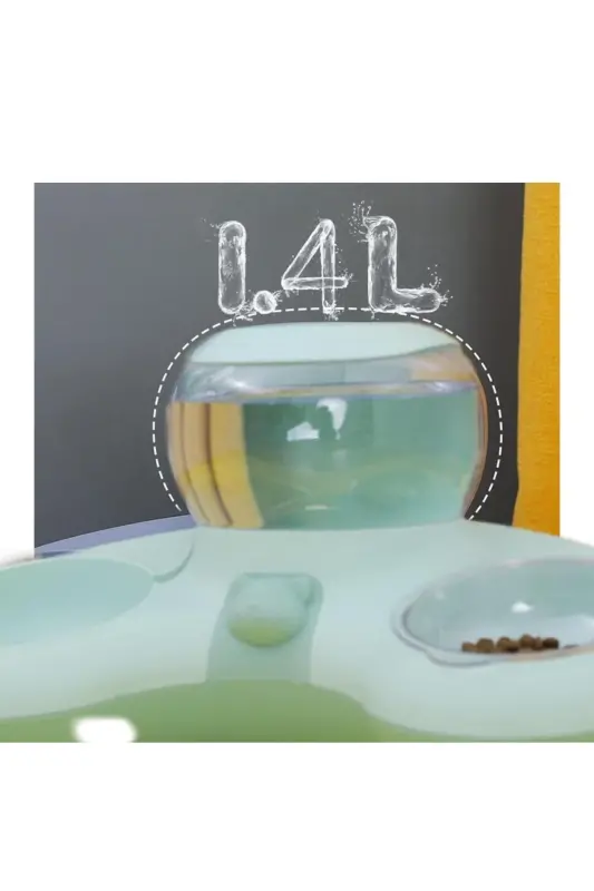 Pet Cat And Dog Food And Water Bowl 1.4l Large Water Capacity-Green - 7