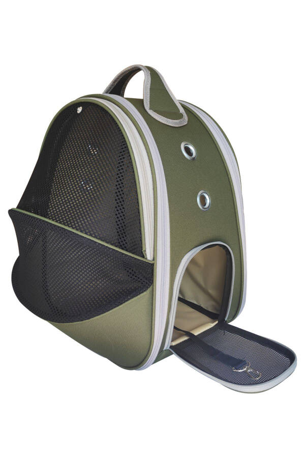 Pet Mesh Backpack Carrier Paris Khaki - 4