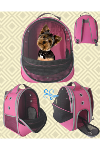 Pet Mesh Backpack Carrier Paris Pink - 1