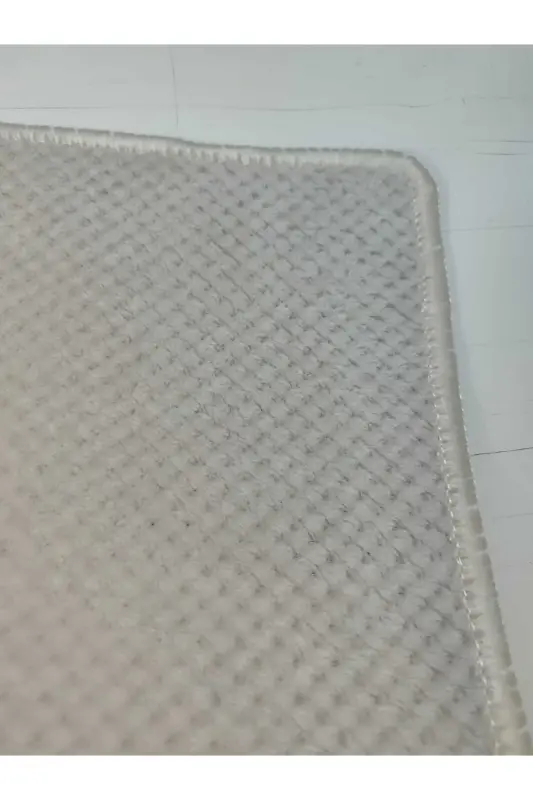 Petek Dokulu Açık Vizon Renk Kaymaz Tabanlı Salon Mutfak Antre Koridor Halısı - PETEK-VİZON-SAÇAKSIZ - 8