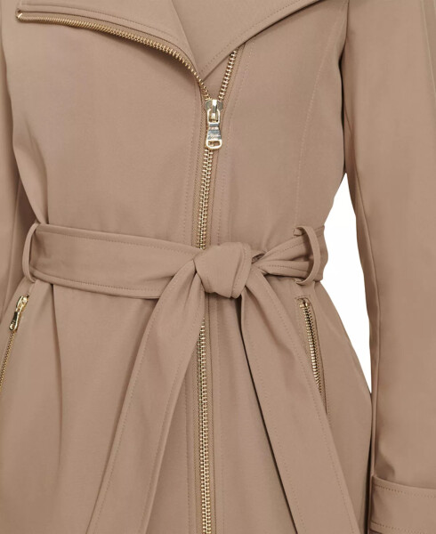 Petite Belted Long-Sleeve Wrap Coat Caramel - 5