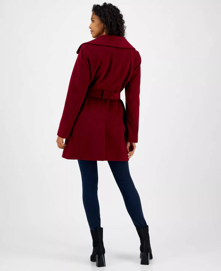 Petite Belted Zip-Front Coat, Created for Modazone Dark Brandy - 2