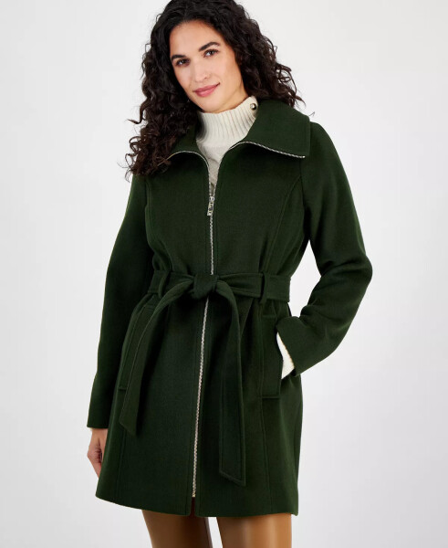 Petite Belted Zip-Front Coat, Created for Modazone Jade - 1