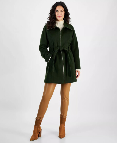 Petite Belted Zip-Front Coat, Created for Modazone Jade - 4