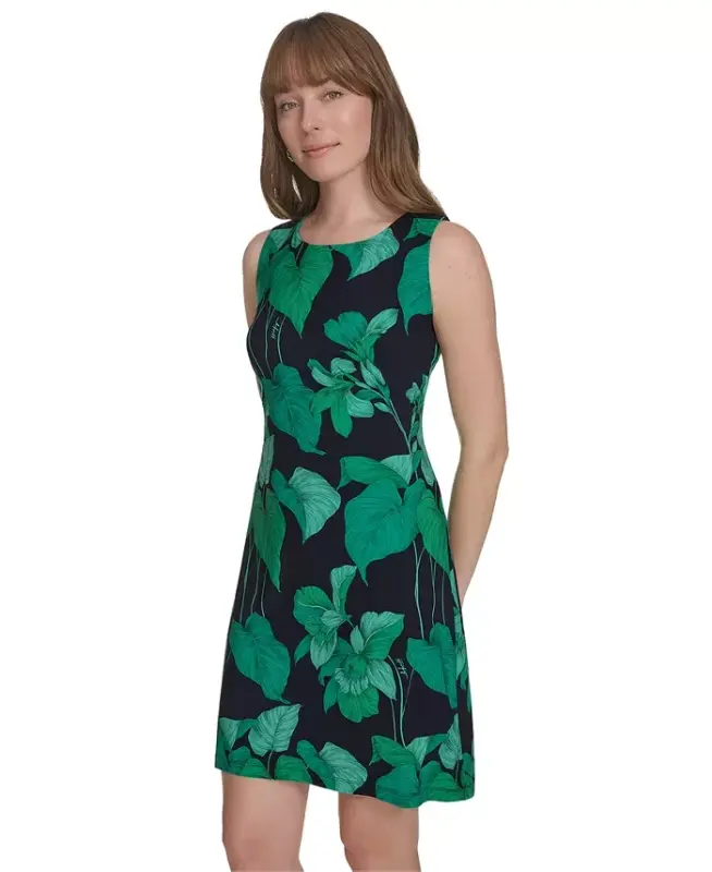 Petite Botanical-Print Shift Dress - 2