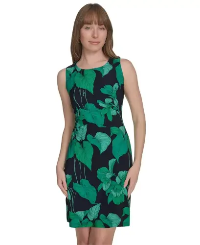 Petite Botanical-Print Shift Dress - 3