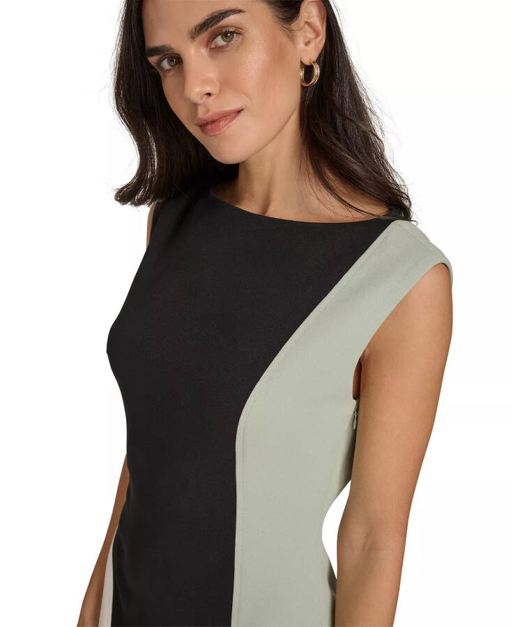 Petite Colorblocked Sheath Dress Black Jadeite - 4