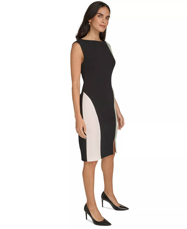 Petite Colorblocked Sheath Dress Black Jadeite - 5