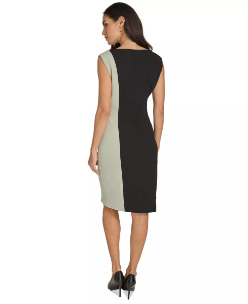 Petite Colorblocked Sheath Dress Black Jadeite - 6