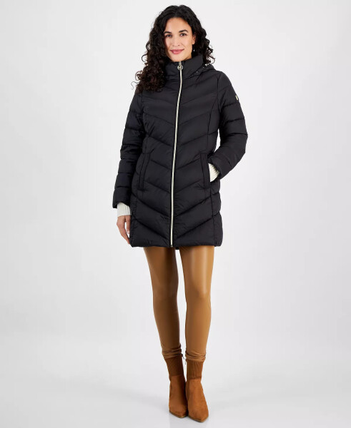 Petite Hooded Packable Down Puffer Coat, Created for Modazone Black - 1