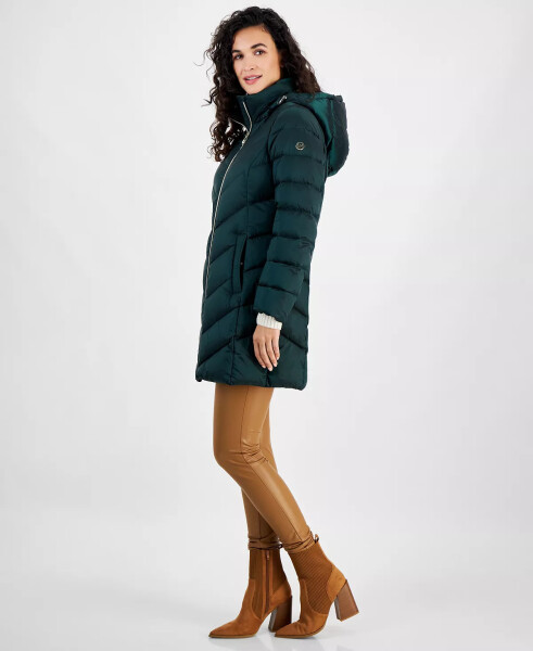 Petite Hooded Packable Down Puffer Coat, Created for Modazone Dark Emerald - 3