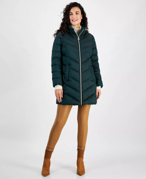 Petite Hooded Packable Down Puffer Coat, Created for Modazone Dark Emerald - 4