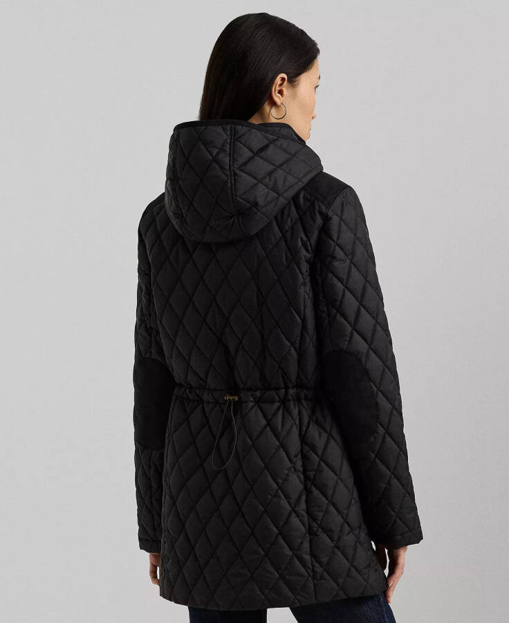 Petite Hooded Quilted Anorak Coat Black - 2