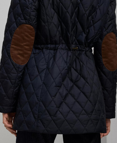 Petite Hooded Quilted Anorak Coat Dk Navy - 4