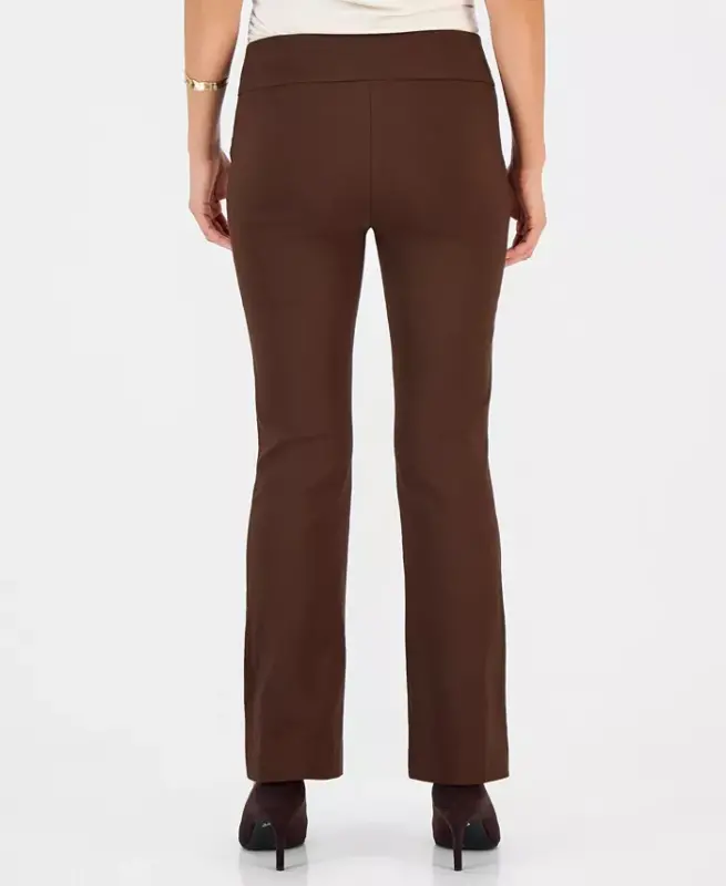 Petite Mid-Rise Bootcut Pants, Petite & Petite Short, Created for Modazone - Dark Roast - 2