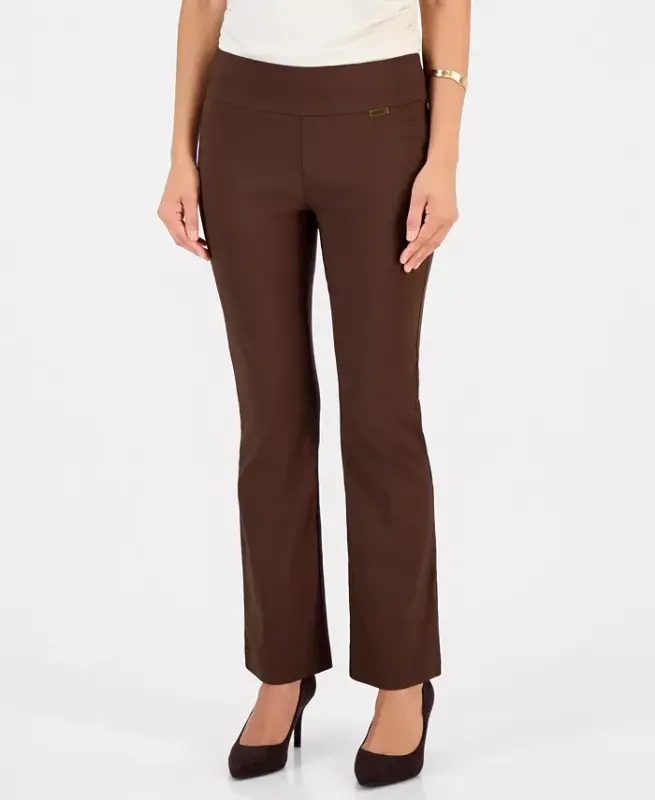 Petite Mid-Rise Bootcut Pants, Petite & Petite Short, Created for Modazone - Dark Roast - 3