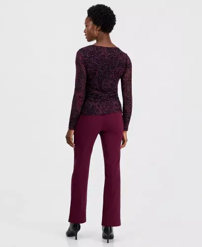 Petite Mid-Rise Bootcut Pants, Petite & Petite Short, Created for Modazone - Fuzzy Green - 7