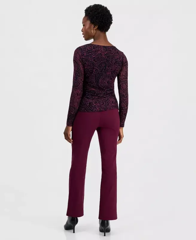 Petite Mid-Rise Bootcut Pants, Petite & Petite Short, Created for Modazone - Fuzzy Green - 7