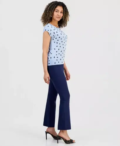 Petite Mid-Rise Bootcut Pants, Petite & Petite Short, Created for Modazone - Intrepid Blue - 4