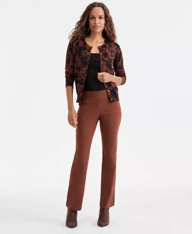 Petite Mid-Rise Bootcut Pants, Petite & Petite Short, Created for Modazone - Moroccan Brown - 1