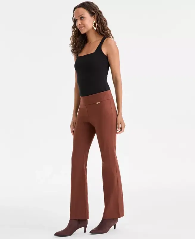 Petite Mid-Rise Bootcut Pants, Petite & Petite Short, Created for Modazone - Moroccan Brown - 2