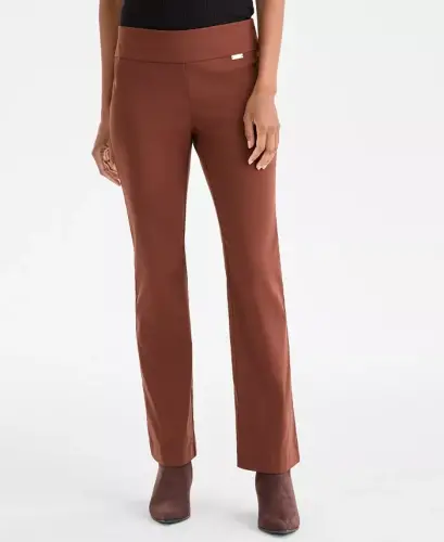Petite Mid-Rise Bootcut Pants, Petite & Petite Short, Created for Modazone - Moroccan Brown - 4