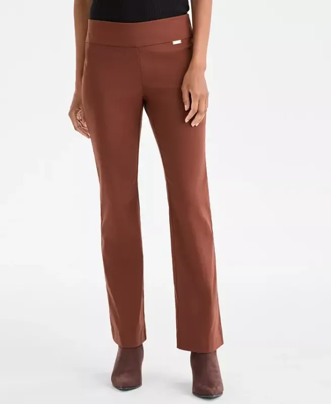 Petite Mid-Rise Bootcut Pants, Petite & Petite Short, Created for Modazone - Moroccan Brown - 4