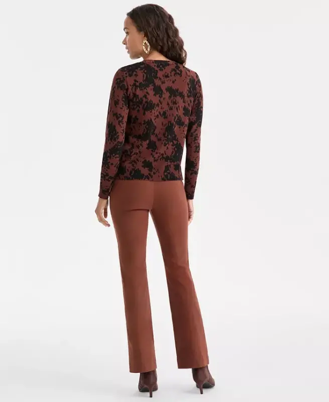 Petite Mid-Rise Bootcut Pants, Petite & Petite Short, Created for Modazone - Moroccan Brown - 6