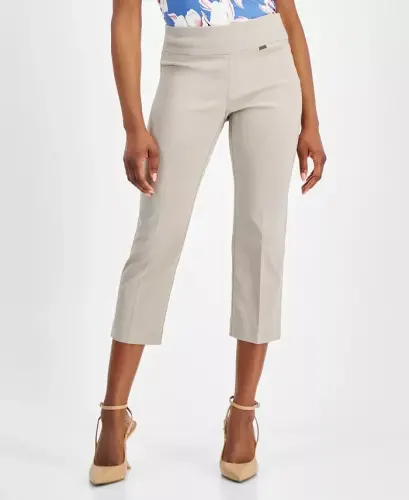 Petite Mid-Rise Straight-Leg Capri Pants, Created for Modazone-Summer Straw 