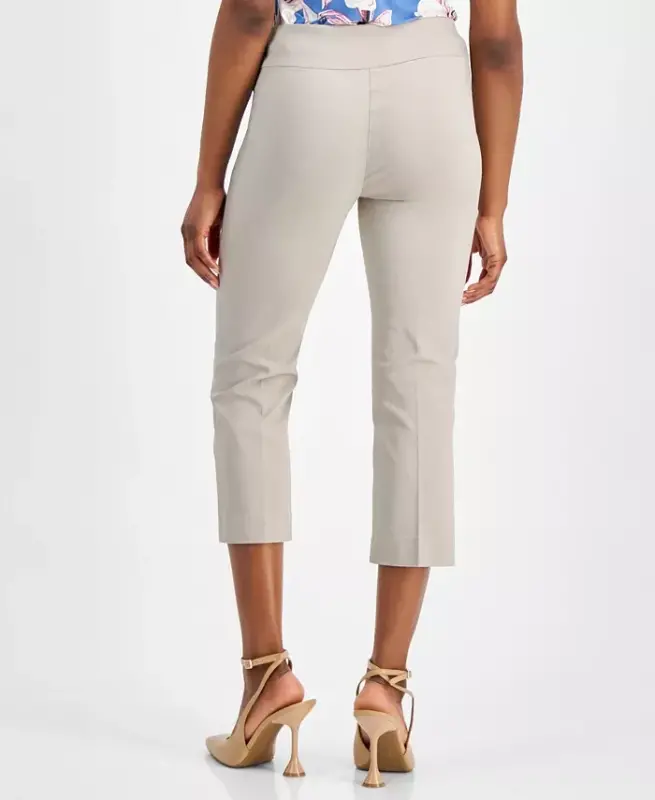 Petite Mid-Rise Straight-Leg Capri Pants, Created for Modazone-Summer Straw - 2