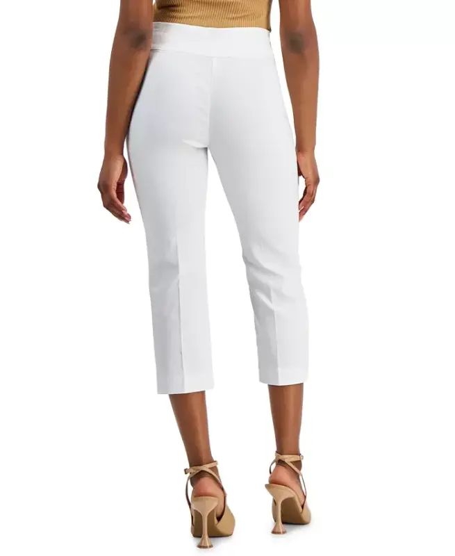 Petite Mid-Rise Straight-Leg Capri Shim, Modazone uchun yaratilgan - Yorqin Oq - 2