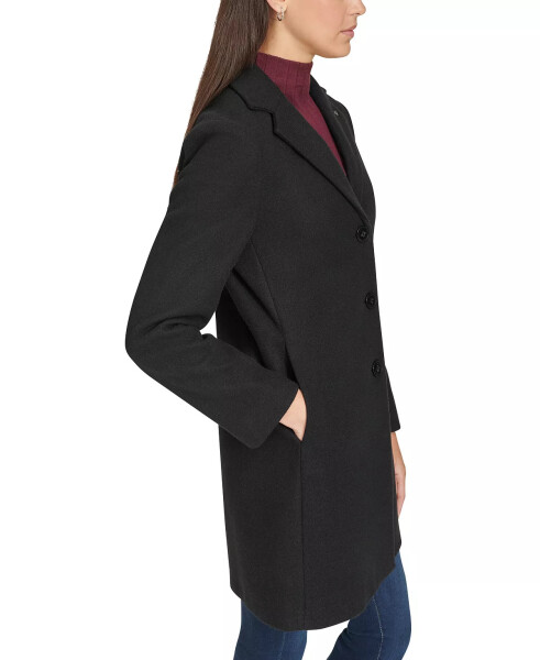 Petite Notched-Collar Single-Breasted Coat Black - 3