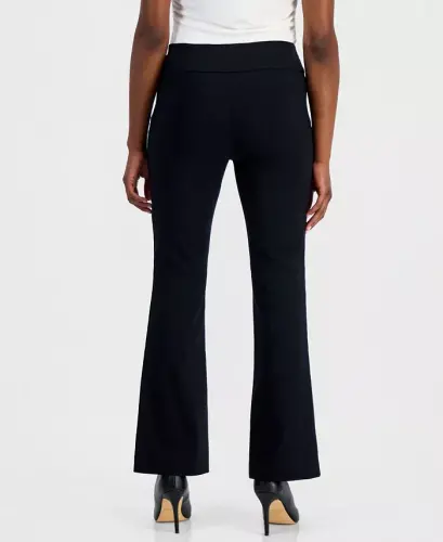 Petite Mid-Rise Bootcut Pants, Petite & Petite Short, Created for Modazone - Deep Black - 3