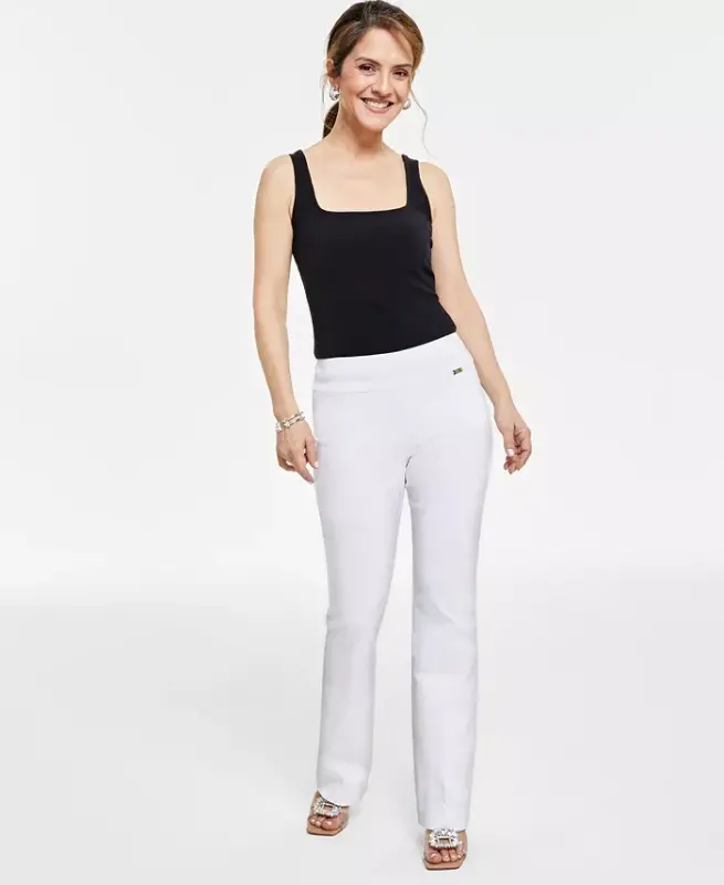 Petite Orta Yükseklikte Bootcut Pantolon, Petite & Petite Kısa, Modazone için Yaratıldı - 1