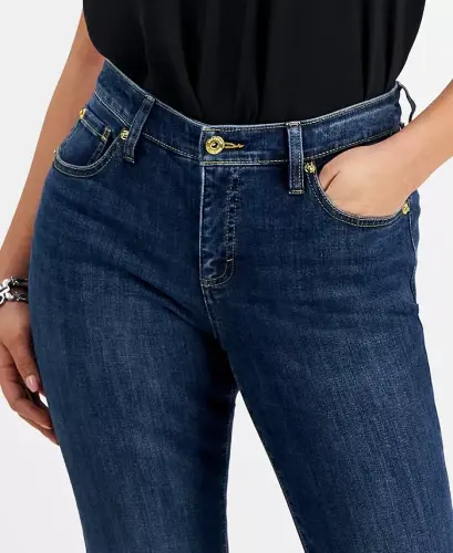 Petite Mid-Rise Bootcut Denim Jeans, Created for Modazone - Dark Indigo - 3