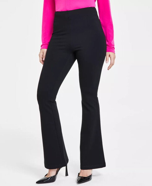 Petite Ponte-Knit Flare Pants, Created for Modazone Deep Black - 9