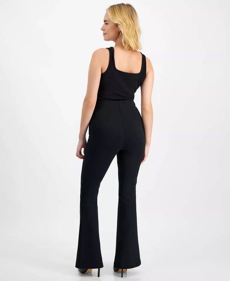 Petite Ponte-Knit Flare Pants, Created for Modazone Deep Black - 4