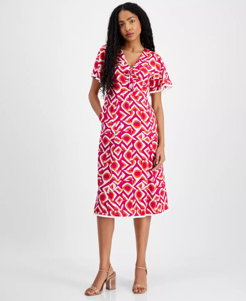 Petite Printed Midi Dress Wild Berry - 1