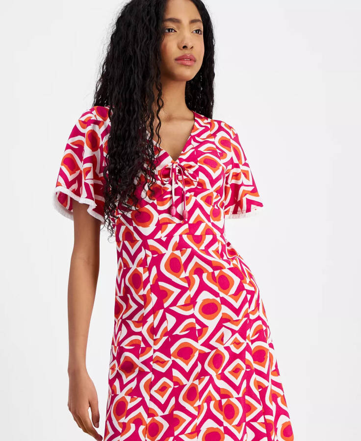 Petite Printed Midi Dress Wild Berry - 3