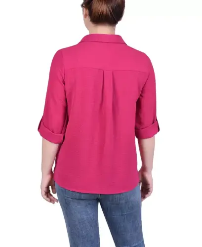Petite Roll Tab Blouse - NY COLLECTION (1)