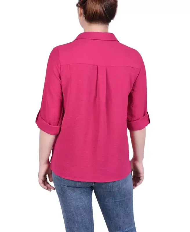 Petite Roll Tab Blouse - 2