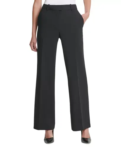 Petite Solid Fixed-Waist Slant-Pocket Wide-Leg Pants, Created for Modazone - 1