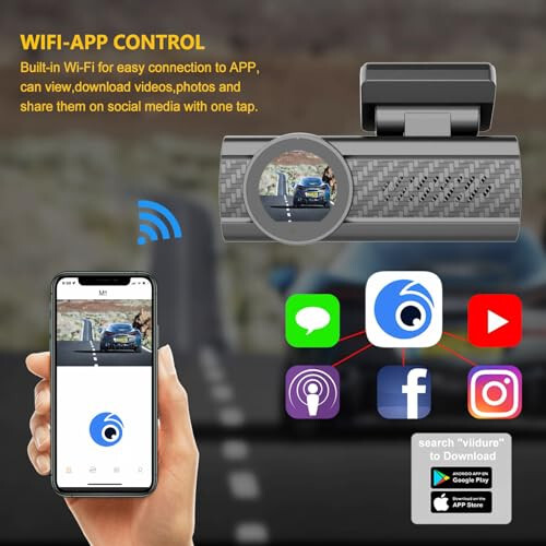 Petokix Araba Ön Dash Cam, Araba İçin Mini Kablosuz WiFi DVR, Uygulama ile Küçük Akıllı Dashcam, Gece Görüşü Dash Cam, 3k 2160p HD Gizli Kaydedici, 24 Saat Park Gözetimi, 170° Geniş Açı, Ücretsiz 32GB SD - 2