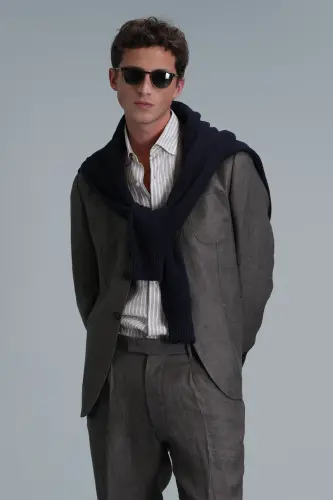 Petro Spor Erkek Blazer Ceket Slim Fit Kahverengi - Kahverengi - 5