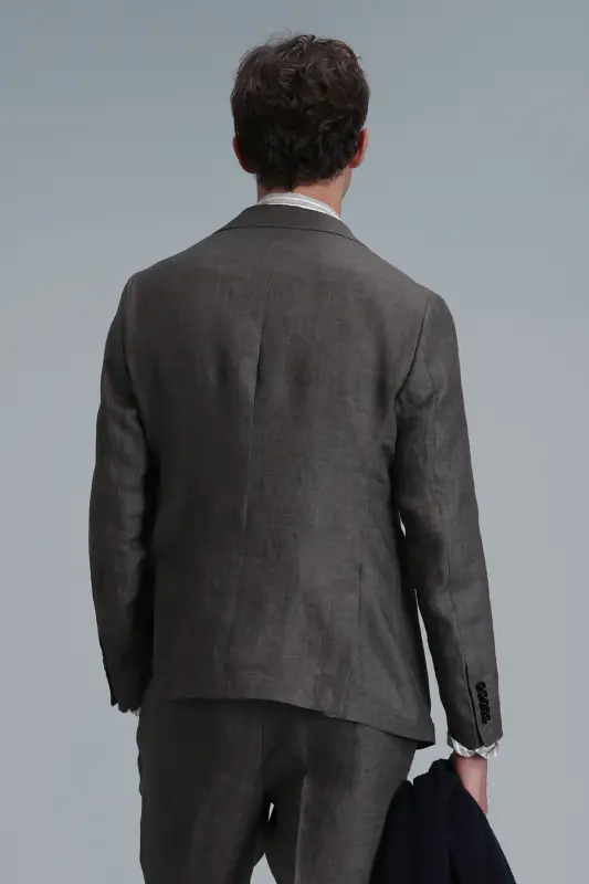Petro Spor Erkek Blazer Ceket Slim Fit Kahverengi - Kahverengi - 6