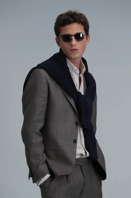 Petro Sport Men's Blazer Jacket Slim Fit Brown - LUFIAN